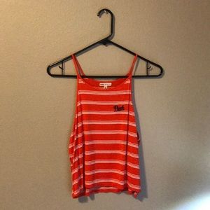 Size S orange & white striped PINK tank top